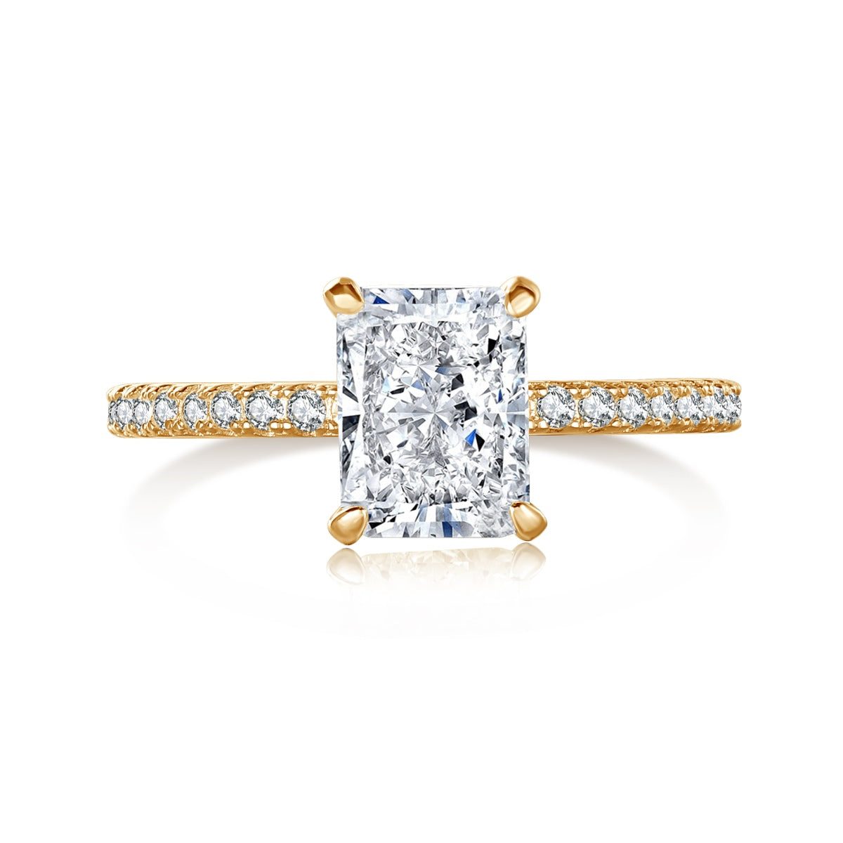 [CiCi]2.0 Carat Dazzling Sparkling Radiant Cut Party Ring