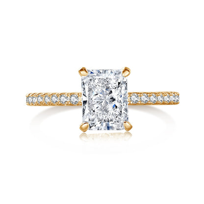 [CiCi]2.0 Carat Dazzling Sparkling Radiant Cut Party Ring