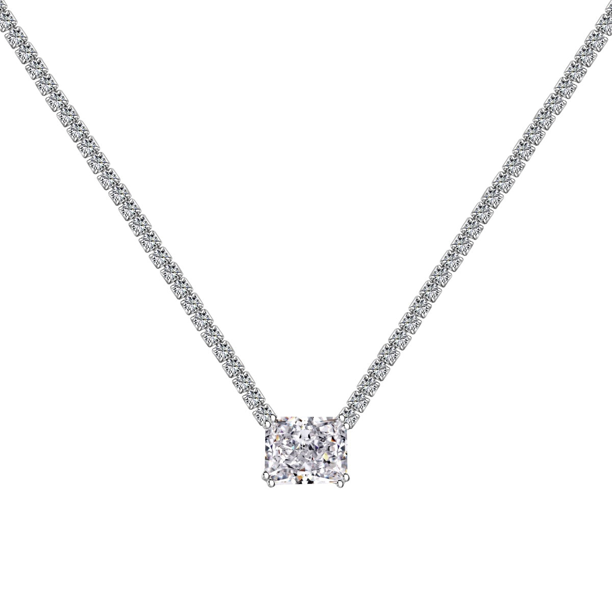 [CiCi]4.0 Carat Elegant Radiant Cut Necklace