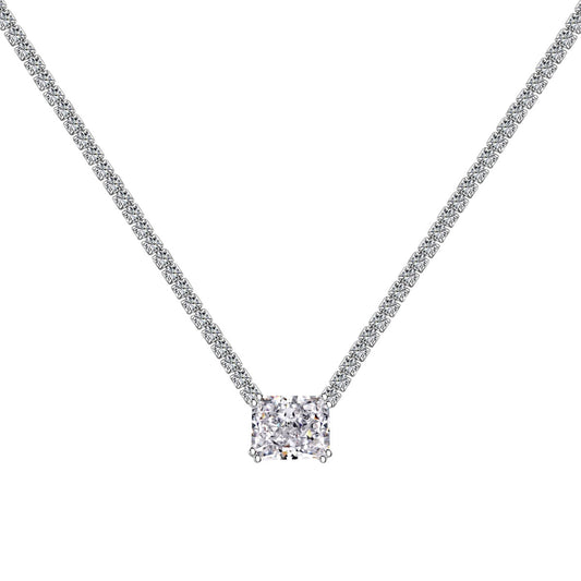 [CiCi]4.0 Carat Elegant Radiant Cut Necklace