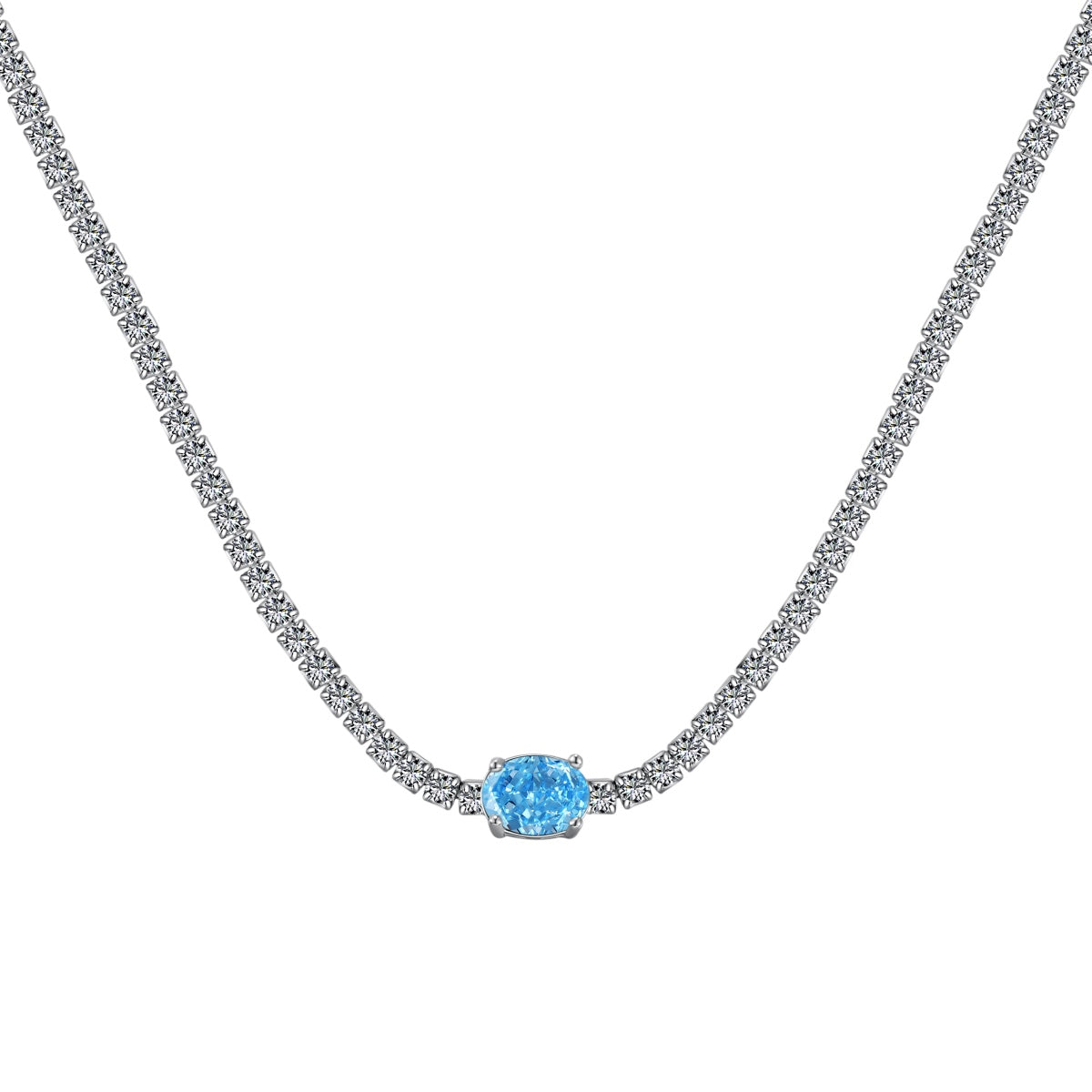 [CiCi]1.0 Carat Shining Oval Cut Necklace