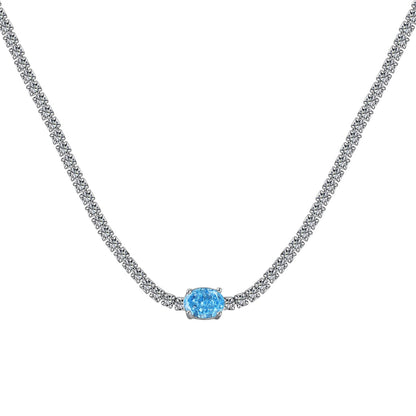 [CiCi]1.0 Carat Shining Oval Cut Necklace