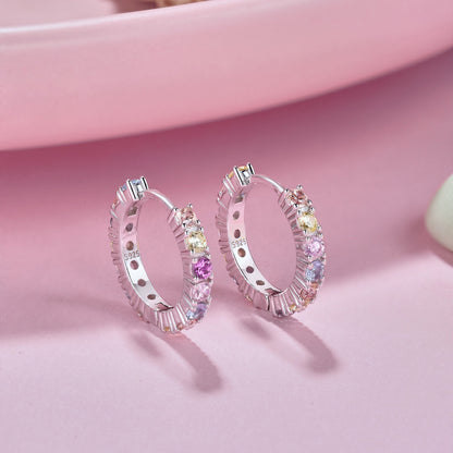 [CiCi]Radiant Colorful Round Cut Earrings