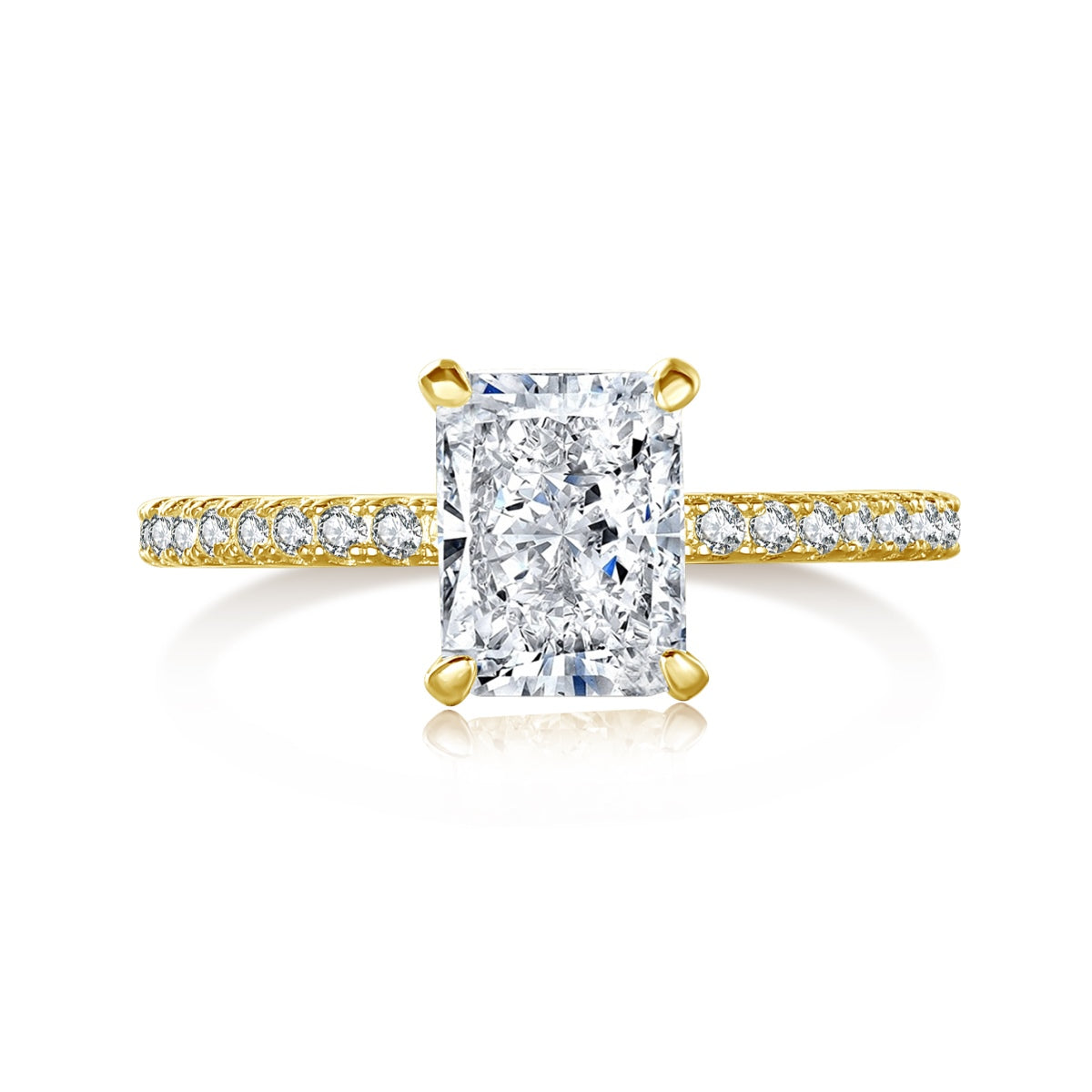 [CiCi]2.0 Carat Dazzling Sparkling Radiant Cut Party Ring