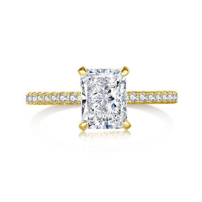 [CiCi]2.0 Carat Dazzling Sparkling Radiant Cut Party Ring