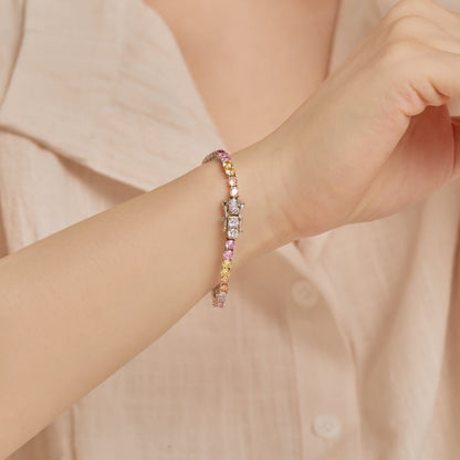 [CiCi]Radiant Colorful Round Cut Tennis Bracelet