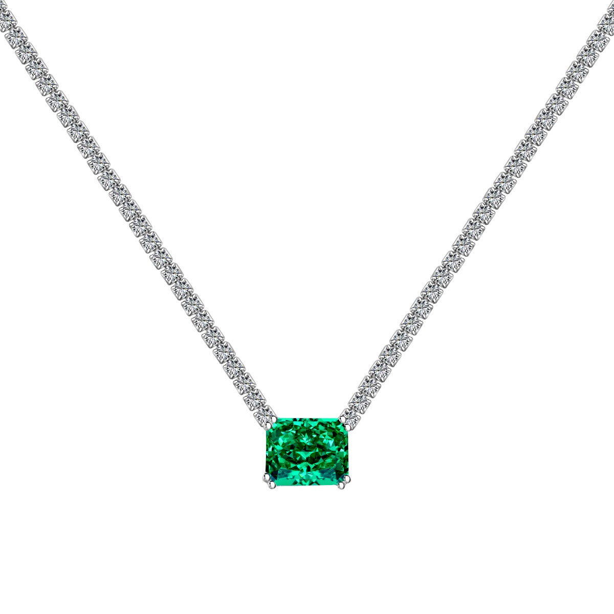 [CiCi]4.0 Carat Elegant Radiant Cut Necklace
