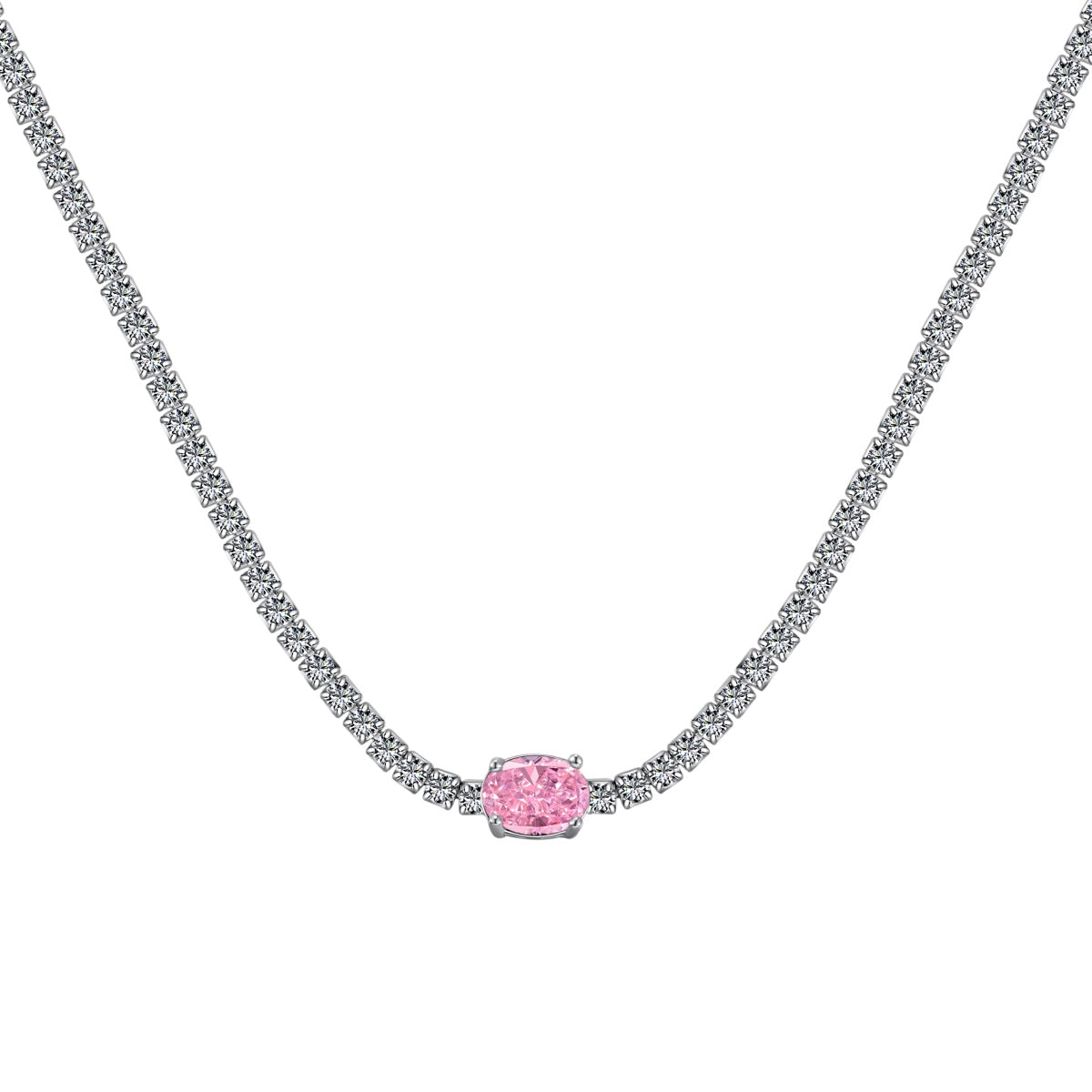 [CiCi]1.0 Carat Shining Oval Cut Necklace