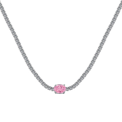 [CiCi]1.0 Carat Shining Oval Cut Necklace