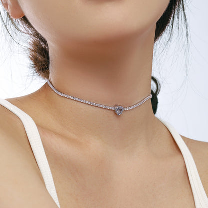 [CiCi]2.0 Carat Sparkling Tennis Heart Cut Necklace