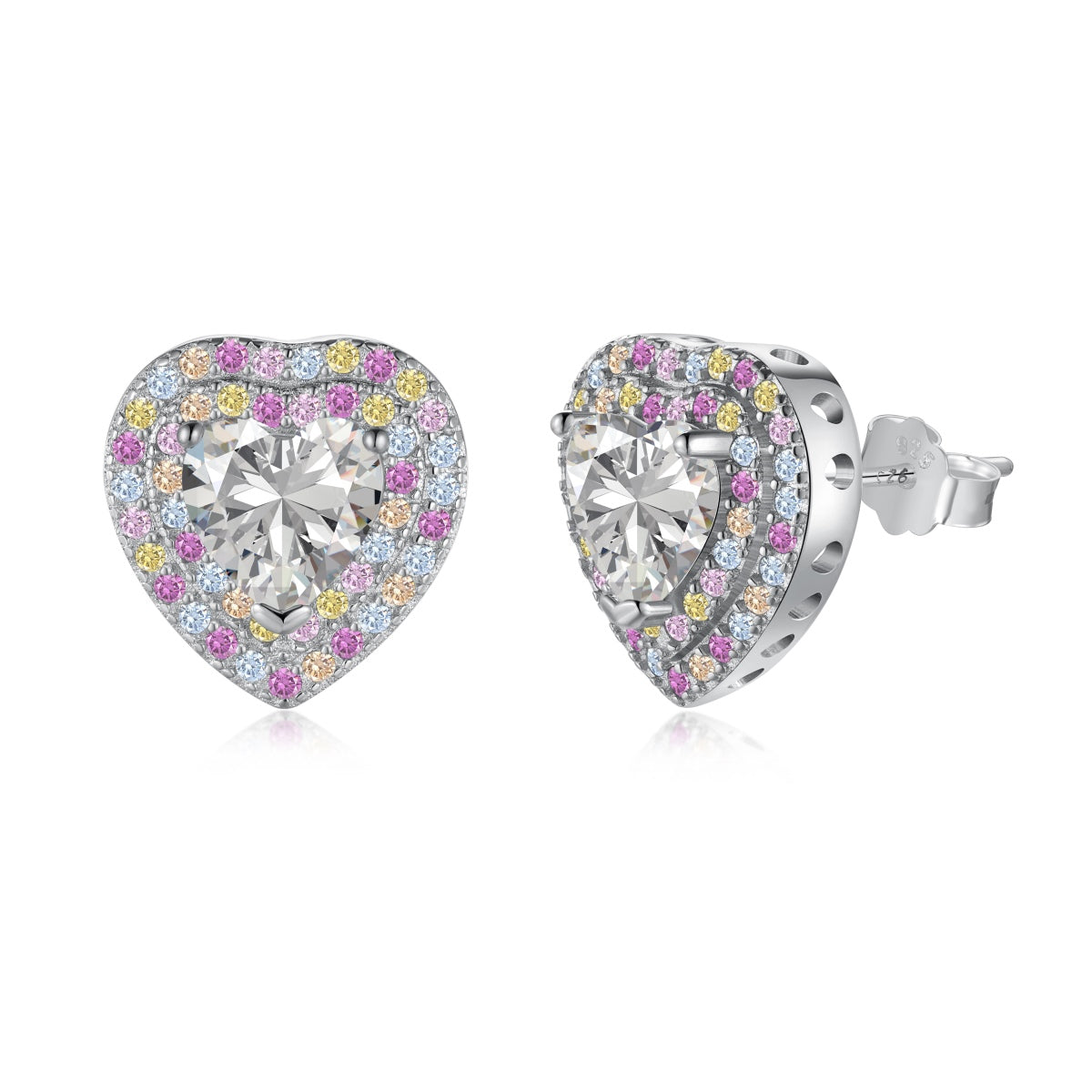 [CiCi]Dazzling Heart Shape Lover Earrings
