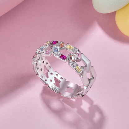 [CiCi]Sparkling Vibrant Emerald Cut Daily Ring