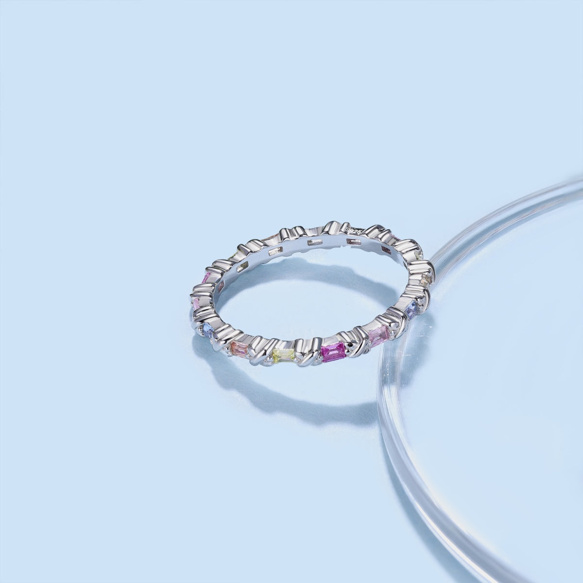 [CiCi]Charming Colorful Round Cut Daily Ring