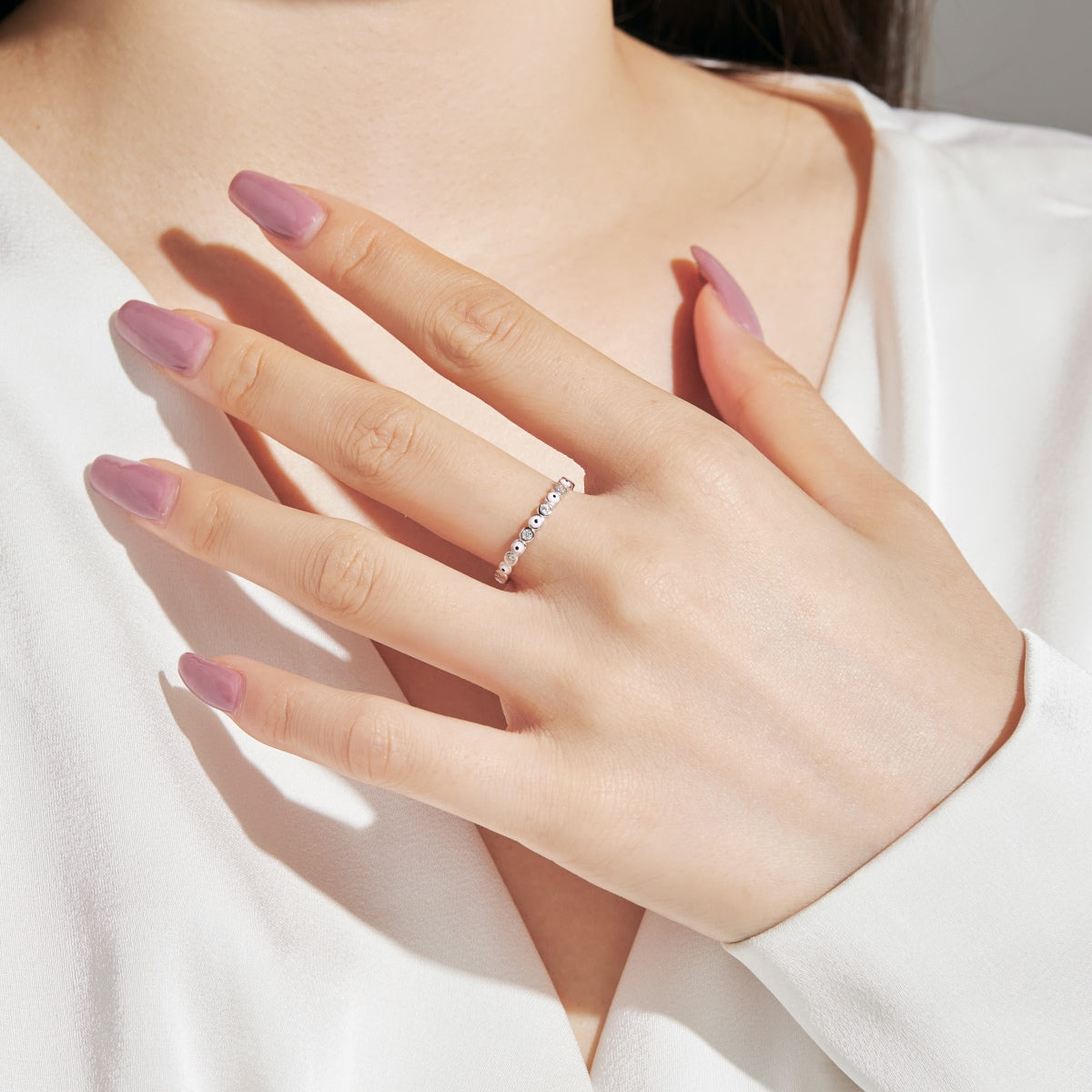 [CiCi]Sparkling Vibrant Round Shape Daily Ring