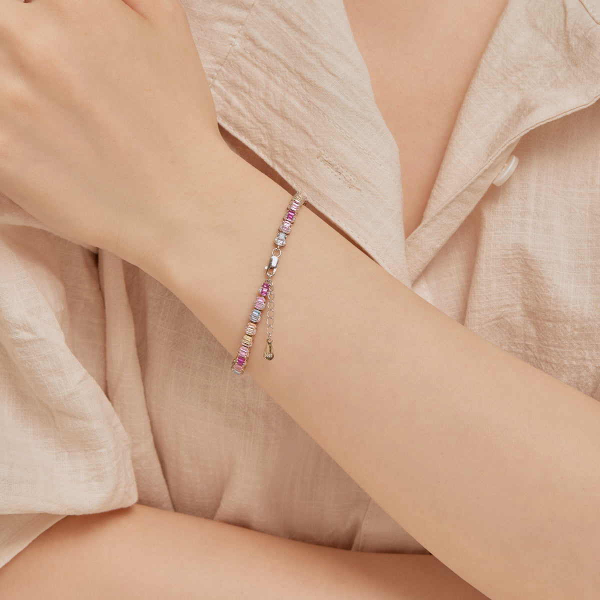 [CiCi]Delicate Colorful Emerald Cut Party Bracelet