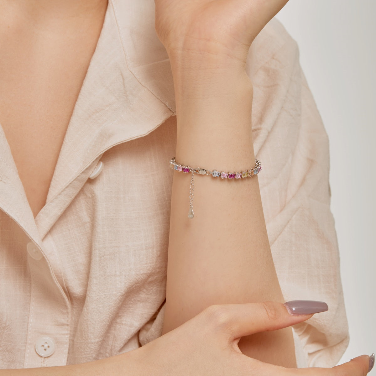 [CiCi]Delicate Colorful Emerald Cut Party Bracelet