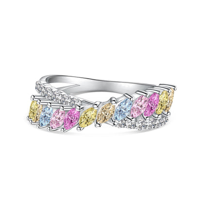 [CiCi]Unique Colorful Marquise Cut Daily Ring