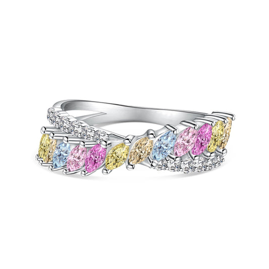[CiCi]Unique Colorful Marquise Cut Daily Ring