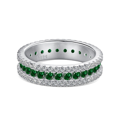 [CiCi]Delicate Colorful Round Cut Daily Ring