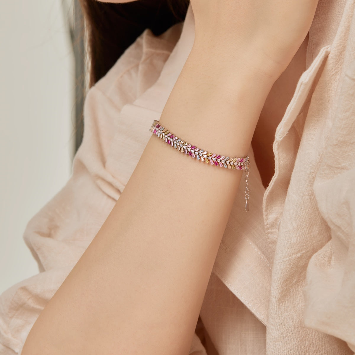 [CiCi]Dainty Radiant Emerald Cut Daily Bracelet