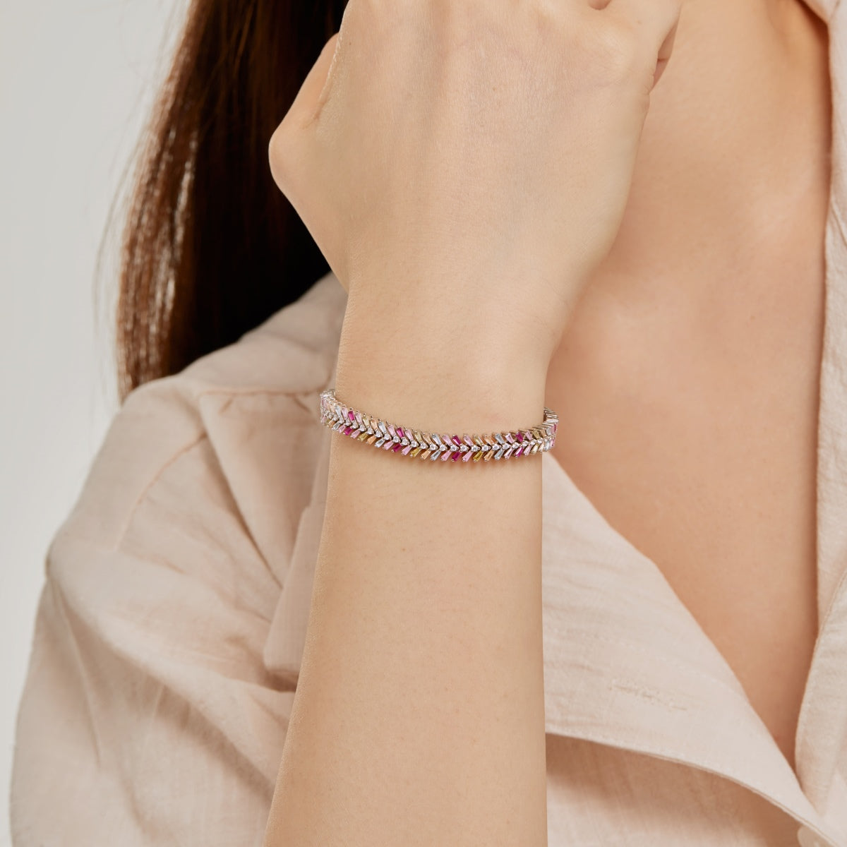 [CiCi]Dainty Radiant Emerald Cut Daily Bracelet