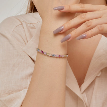 [CiCi]Delicate Colorful Emerald Cut Daily Bracelet