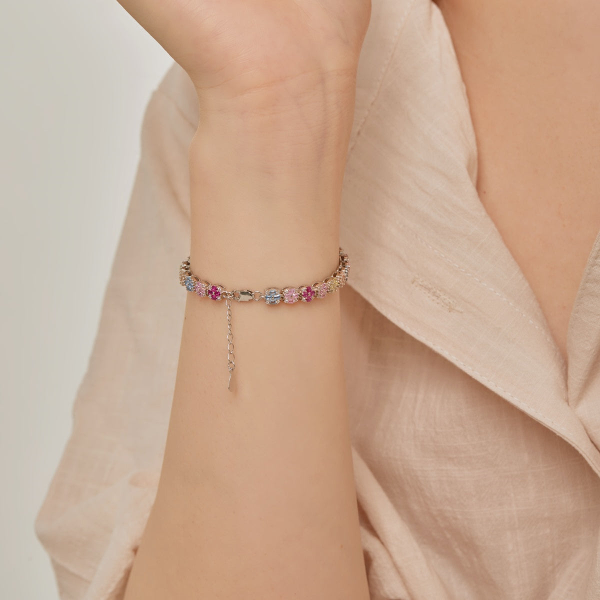 [CiCi]Delicate Colorful Emerald Cut Daily Bracelet