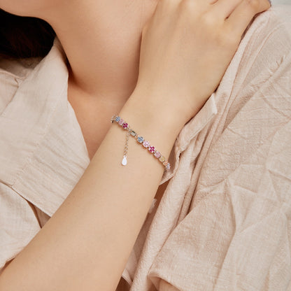 [CiCi]Delicate Colorful Emerald Cut Daily Bracelet