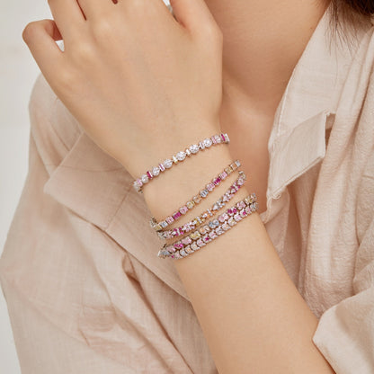 [CiCi]Delicate Colorful Emerald Cut Daily Bracelet