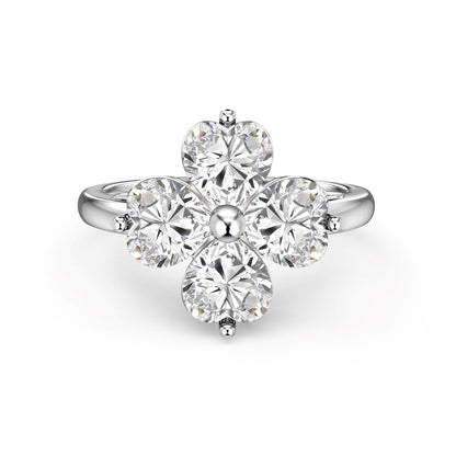 [CiCi]Heart-shaped Four-Leaf Clover Ball Ring