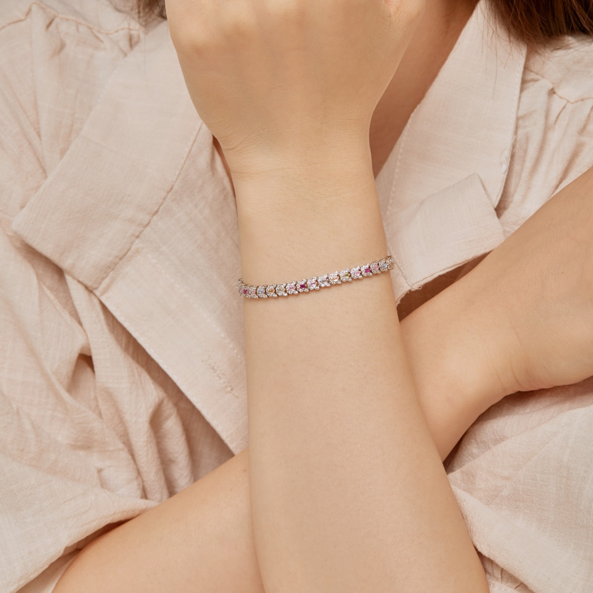 [CiCi]Delicate Colorful Multi Cut Daily Bracelet