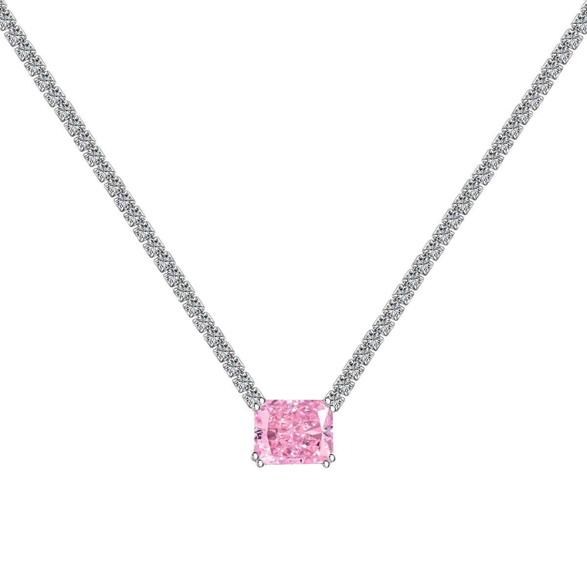 [CiCi]4.0 Carat Elegant Radiant Cut Necklace