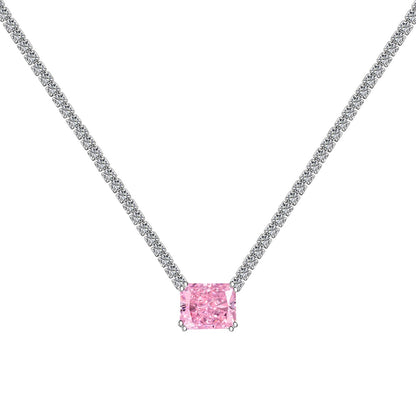 [CiCi]4.0 Carat Elegant Radiant Cut Necklace