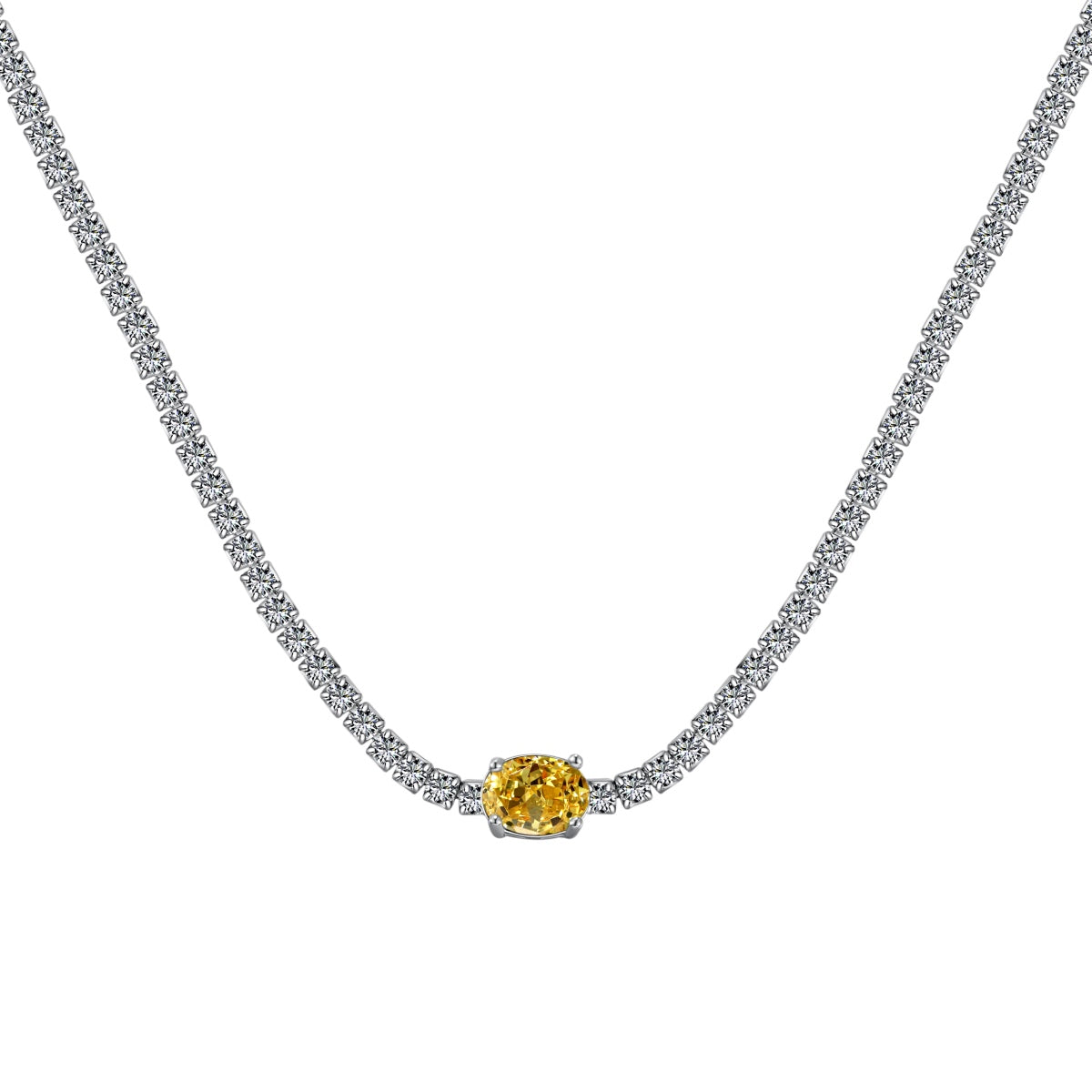 [CiCi]1.0 Carat Shining Oval Cut Necklace