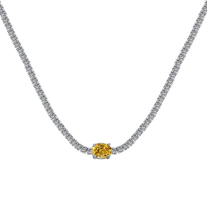[CiCi]1.0 Carat Shining Oval Cut Necklace