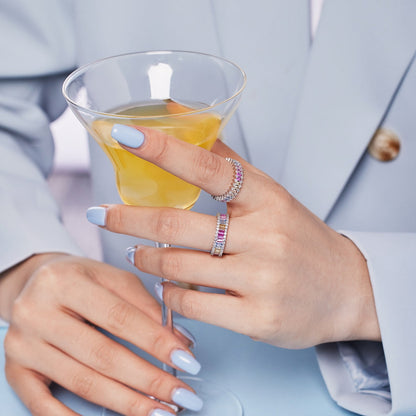 [CiCi]Splashy Ornate Emerald Cut Cocktail Ring