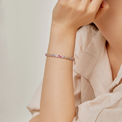[CiCi]Ornate Colorful Flower Shape Party Bracelet