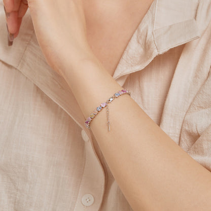 [CiCi]Ornate Colorful Flower Shape Party Bracelet