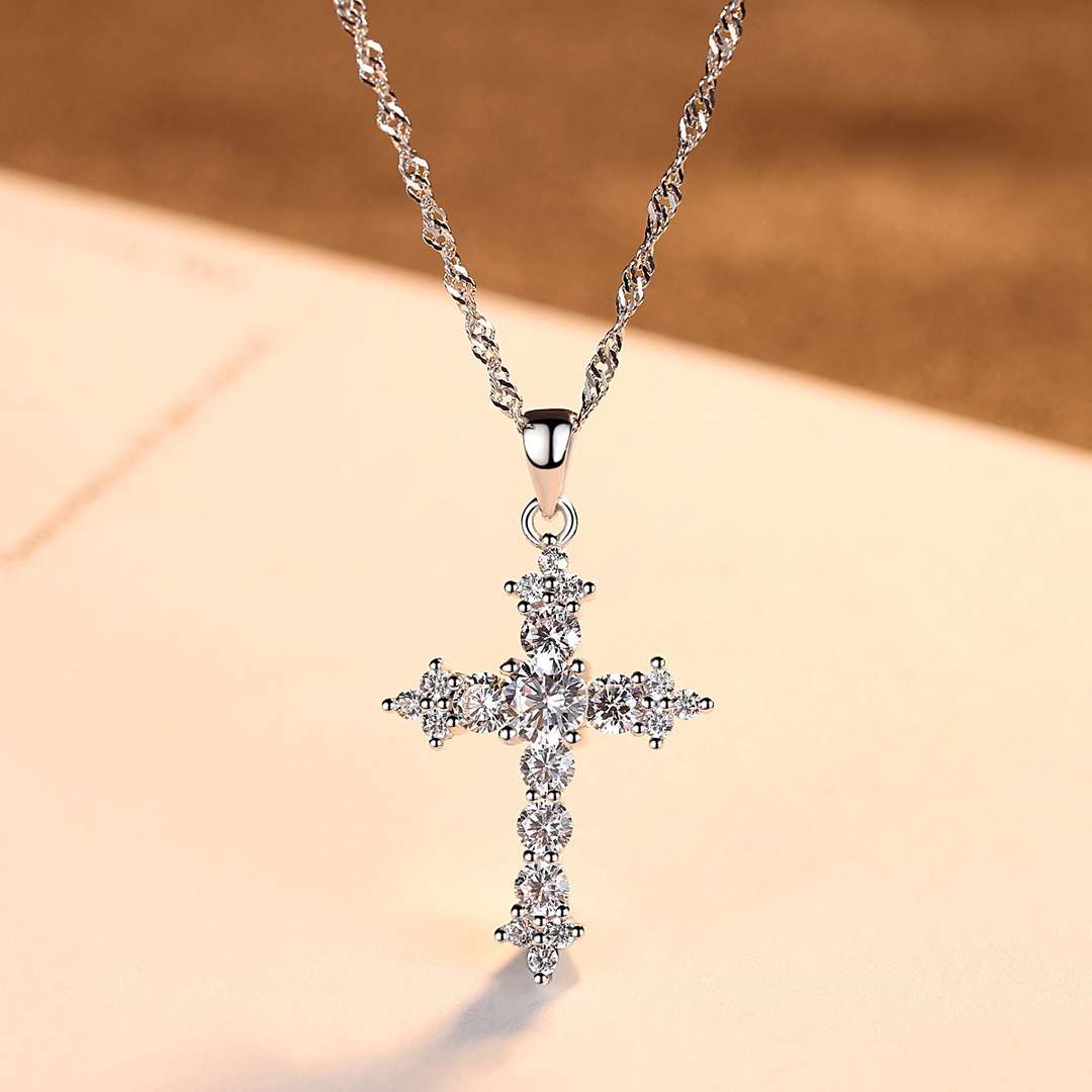 [CiCi]Delicate Cross Shape Necklace
