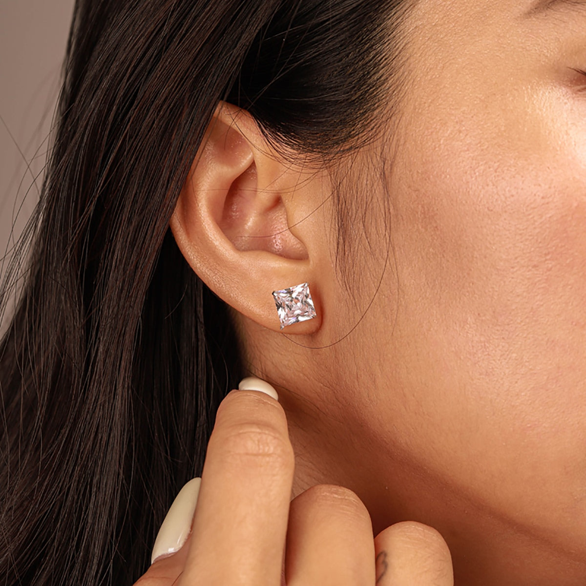 [CiCi]Ornate Square Shape Earrings