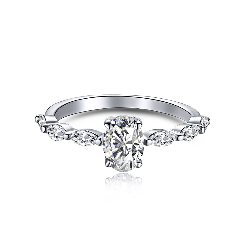 [CiCi]0.75 Carat Luxurious Vibrant Elongated Cushion Cut Daily Ring