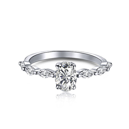 [CiCi]0.75 Carat Luxurious Vibrant Elongated Cushion Cut Daily Ring