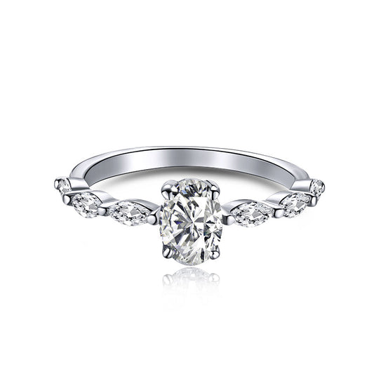 [CiCi]0.75 Carat Luxurious Vibrant Elongated Cushion Cut Daily Ring