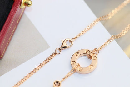 [CiCi]LOVE NECKLACE ADJUSTABLE ROSE GOLD 2 DIAMOND