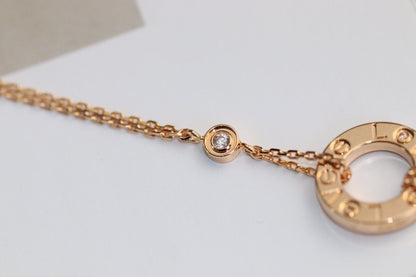 [CiCi]LOVE NECKLACE ADJUSTABLE ROSE GOLD 2 DIAMOND