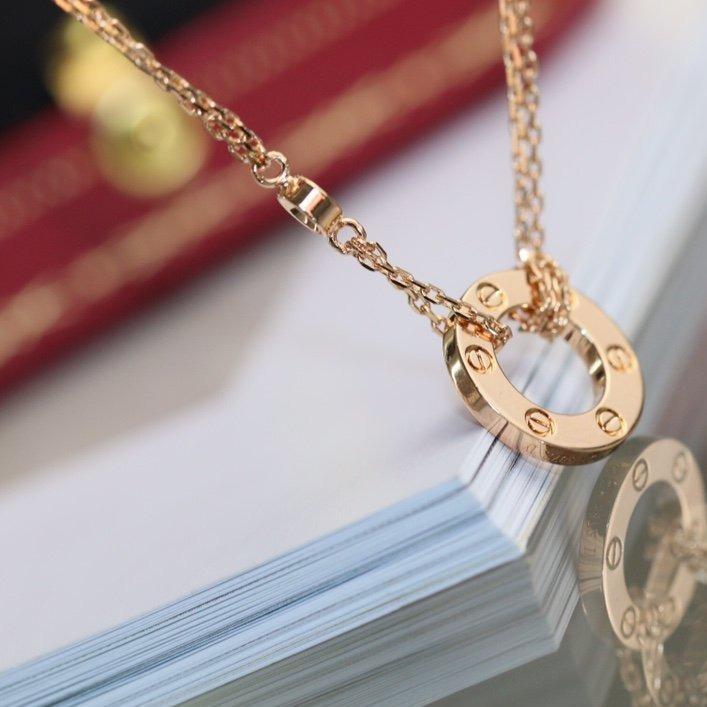 [CiCi]LOVE NECKLACE ADJUSTABLE ROSE GOLD 2 DIAMOND