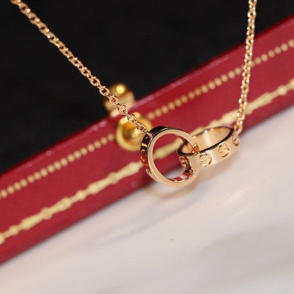 [CiCi]LOVE NECKLACE PINK GOLD AND SILVER