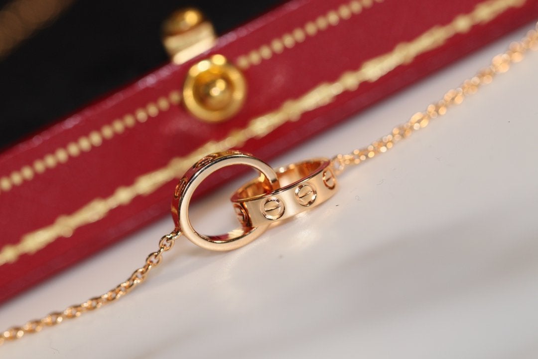 [CiCi]LOVE NECKLACE PINK GOLD AND SILVER