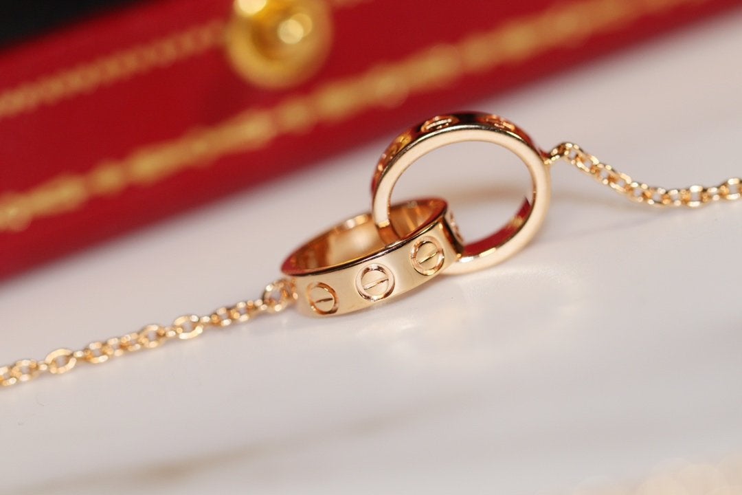 [CiCi]LOVE NECKLACE PINK GOLD AND SILVER