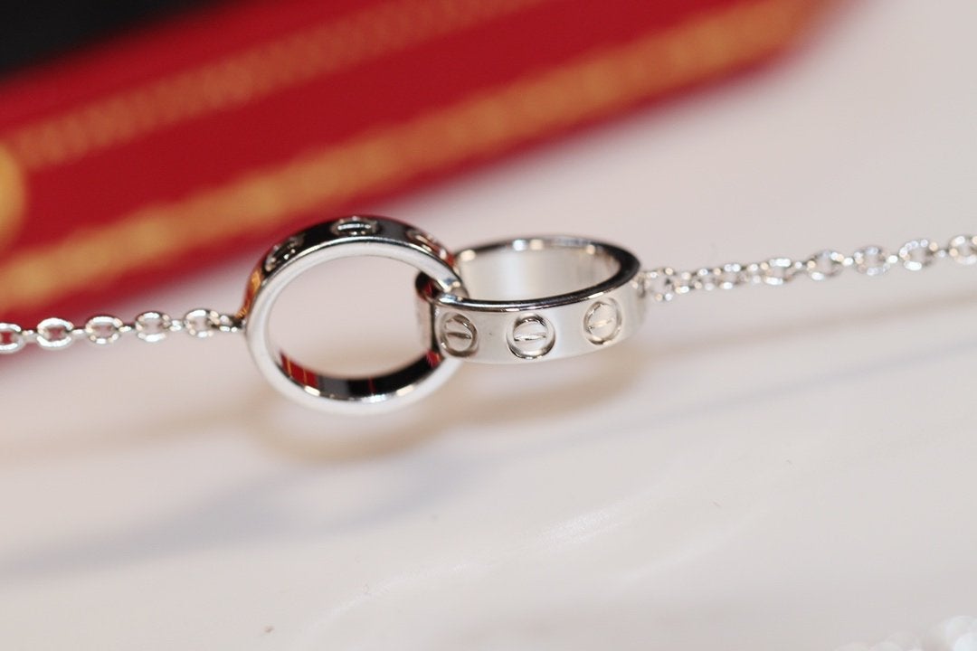 [CiCi]LOVE NECKLACE PINK GOLD AND SILVER